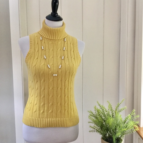 J. McLaughlin Sweaters - J MCLAUGHLIN Yellow Cashmere Sleeveless Sweater